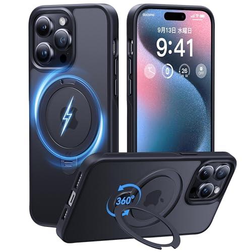【2024最高傑作&定点360度回転】CASEKOO iPhone 14 Pro用 ケース 超強磁力 米軍MIL規格 耐衝撃 高耐久性【横縦両立・角度調整】指紋防止/マット仕上げ/黄変防止/薄型半透明 スマホカバー レンズ保護 ラップホール付き ワイヤレス充電対応 アイフォン14pro ケース（ブラック） 7,191円