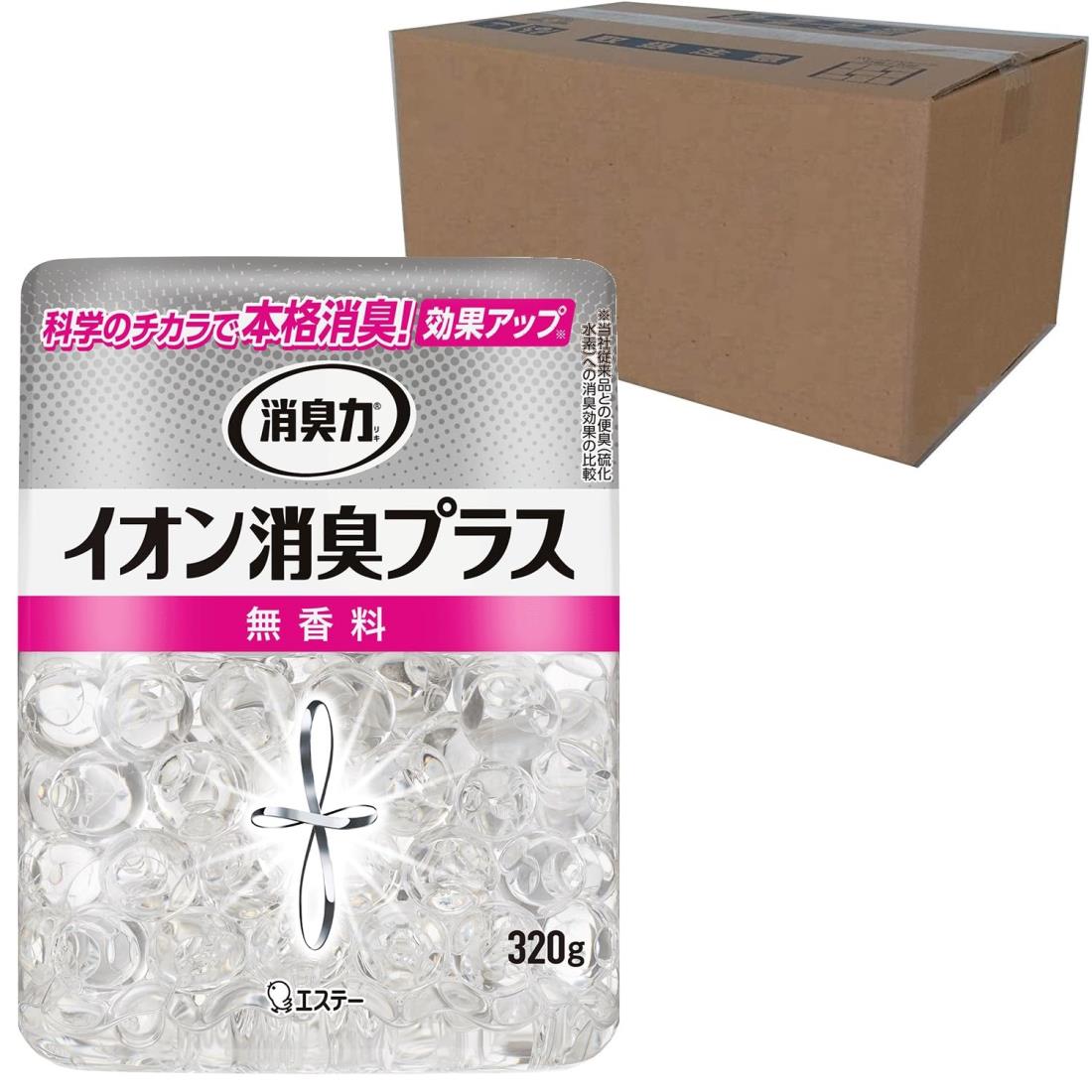 消臭力 イオン消臭プラス [オフィス ビジネスに ケース販売] 部屋用 トイレ用 置き型 無香料 本体 320g×16個 クリアビーズ 部屋用 玄関 リビング キッチン トイレ たばこ 消臭剤 消臭 芳香剤