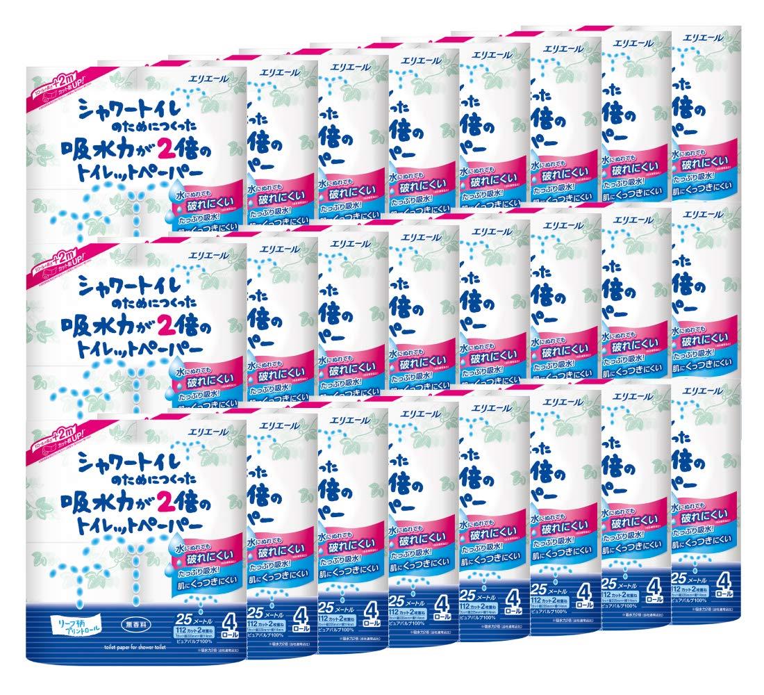 エリ叫びごえ ちり紙 シャワー室内用便器の利益につくった吸水力が2倍のちり紙 25m(112居敷き)×96渦巻形(4渦巻形×24容器に並べる)ダブル パルプ100% 【入れもの売りわたす】