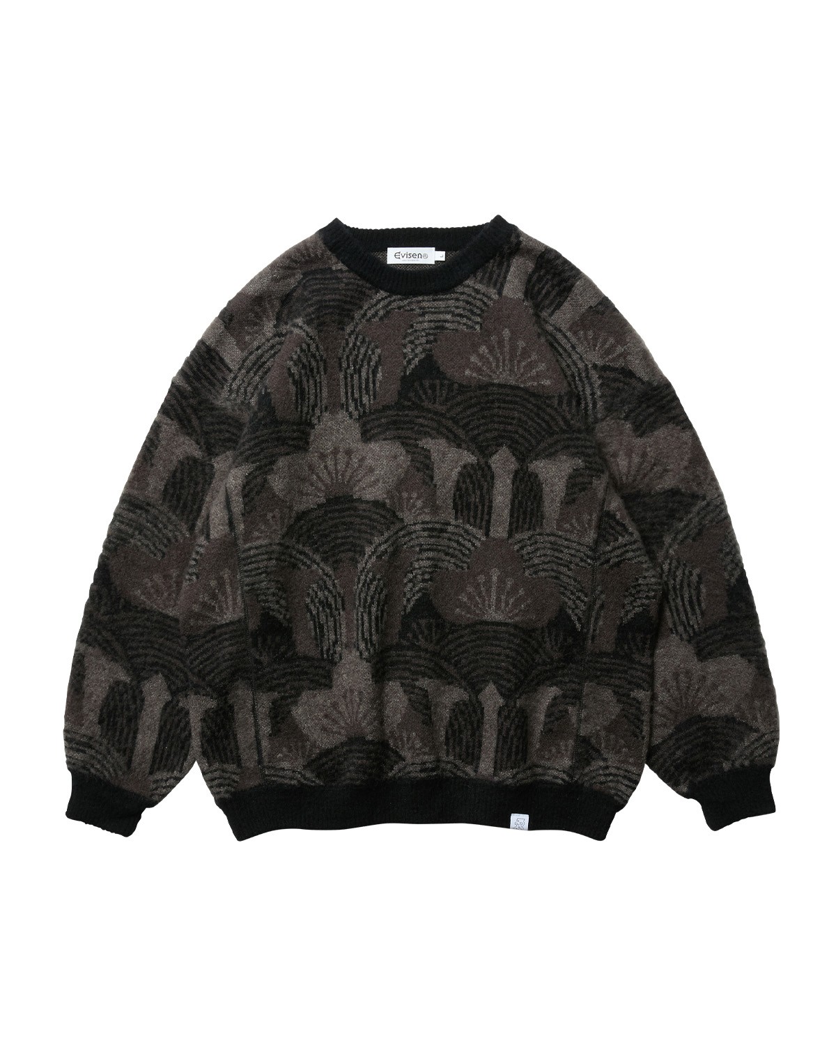 【EVISEN】EVISEN SKATEBOARDS KABUTO MOHAIR CREW KNIT エビセン 滑るゲーム盤 編み物
