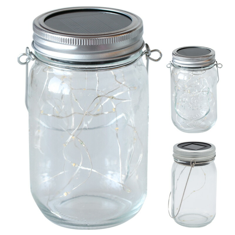 楽天市場 ソーラーライト ソーラー ランタン Led 電球色 暖色 ボトル 瓶 おしゃれ 北欧 アンティーク ビンテージ 屋外 屋内 インテリア ライト Ledランタン Ledライト ガーデンライト イルミネーション 間接照明 メイソンジャー ガラス瓶 ソーラー充電 モッシュクローゼット