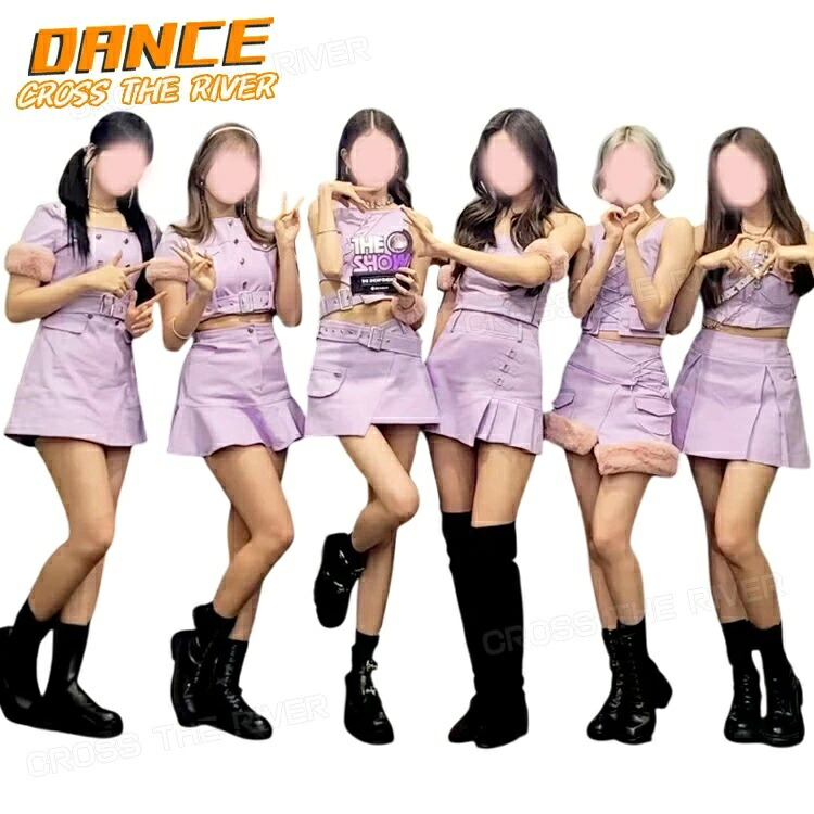 レディースダンス衣装 ガーリー風 K-POP セットアップ クロップドトップス＆ミニスカート 大人女性向け 柔らかな素材 動きやすい ステージ 発表会 レッスン イベント おしゃれ 可愛い 舞台衣装 団体練習にも最適 キッズダンス衣装