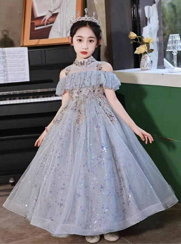 女の子 キッズ フォーマルワンピース 発表会衣装 ロング丈 結婚式 パーティー 誕生日会 子供ドレス おしゃれ 上品 ステージ 舞台 イベント 記念撮影 入園式 卒園式 フォーマルウェア 可愛い 華やか 子供-女の子 フォーマルドレス 9,600円