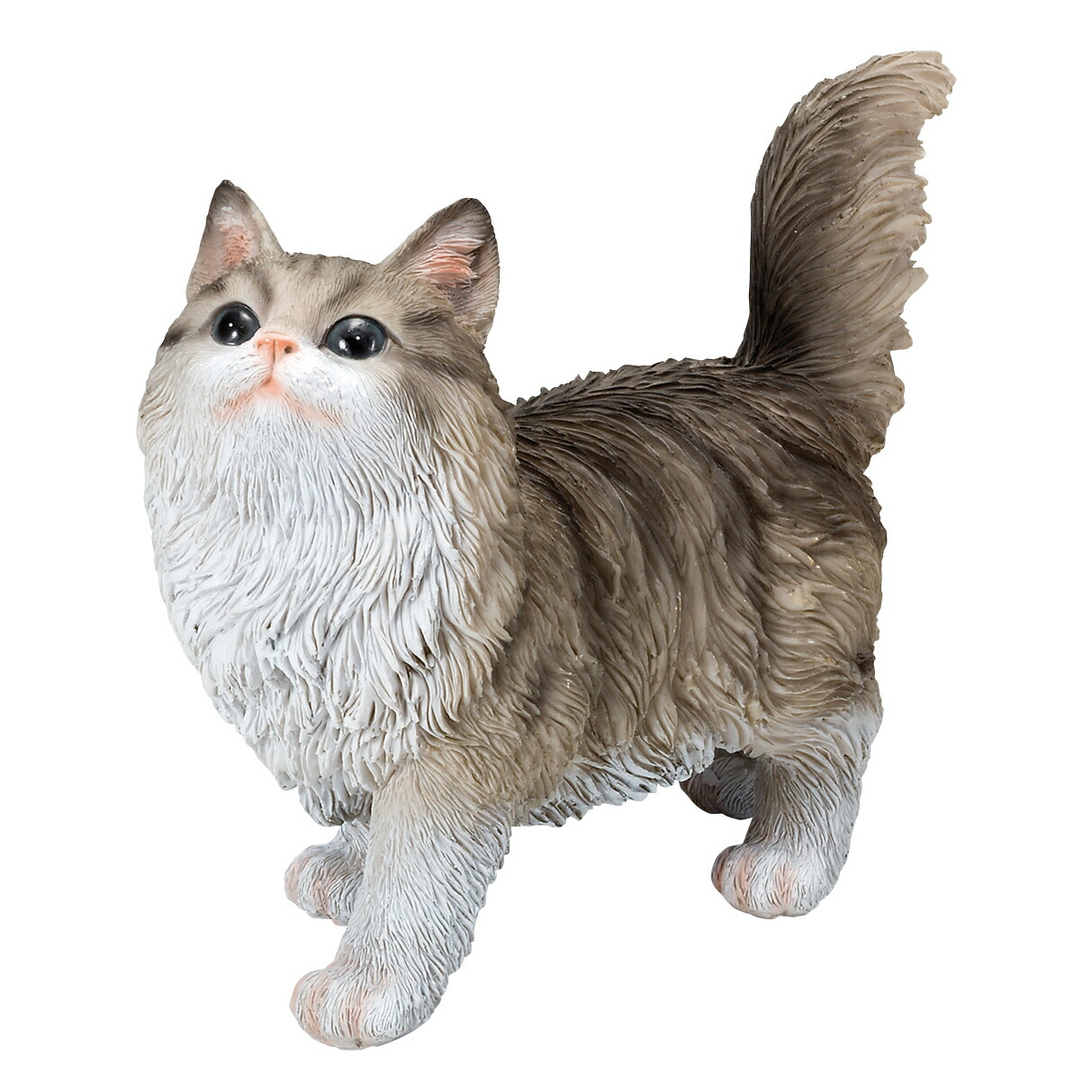 楽天市場】猫 置物 リアル マンチカン スタンド ブルー ねこ