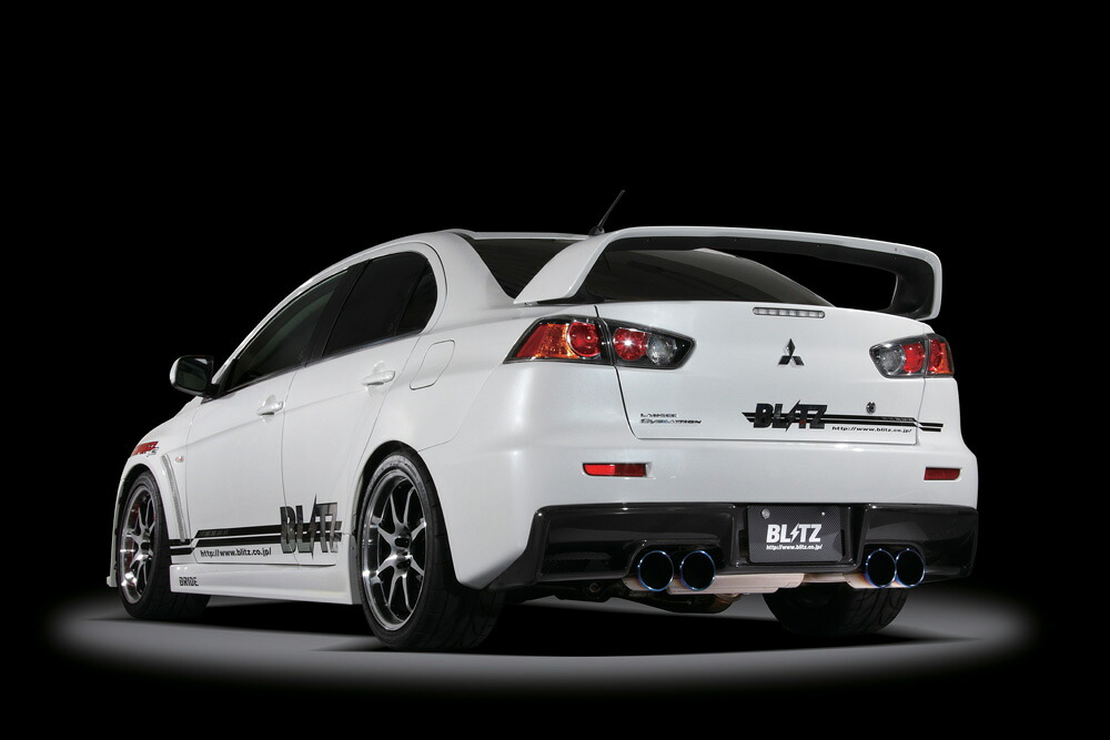 BLITZ ブリッツ マフラー NUR-SPEC C-Ti Quad Model 【64074】 ランサーエボリューションX(LANCER EVO X) 07/10- CBA-CZ4A 4B11 MIVEC SST・5M/T共通,ノーマルバンパー装着不可,BLITZディフューザー専用,SSTのみ新制度適合