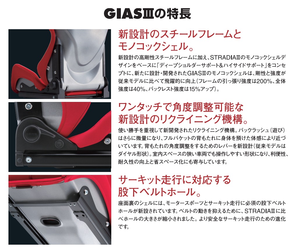 BRIDEブリッドシートGIAS3ガイアス3スタンダードクッションFRP製シルバーシェルグラデーションロゴ【G61GMF】|BRIDESEAT車検対応FIA規格取得保安基準適合LOWMAXスポーツシート日本製サーキット