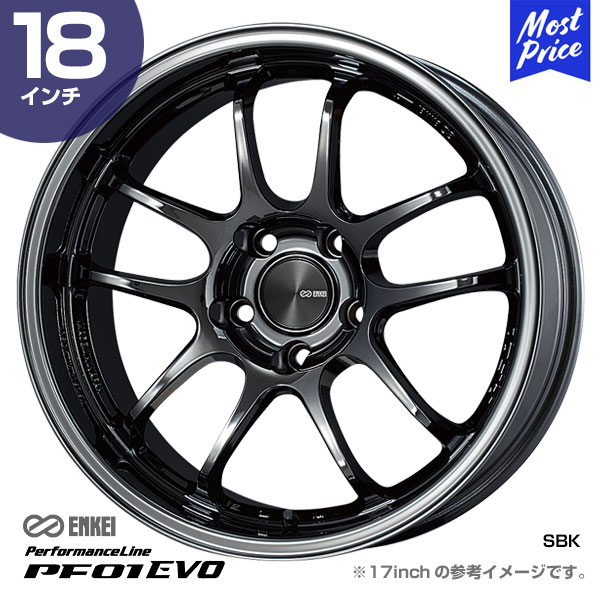 楽天市場】ENKEI エンケイ パフォーマンスライン PF01 EVO ピーエフ ゼロワン エボ 17インチ 9.0J 22/12/0 5-114.3  マットブラック ホイール1本 | スポーク ディープリム サーキット ドリフト レース カスタム ドレスアップ エボリューション アルミホイール :  モースト ...