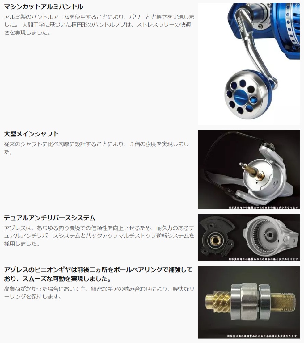 Okuma Azores アゾレス オクマ キャスティング クリックドラッグ調整システム ジギング スピニングリール デュアルフォースドラグシステム フィッシング マグロ 釣り 中古 スピニングリール