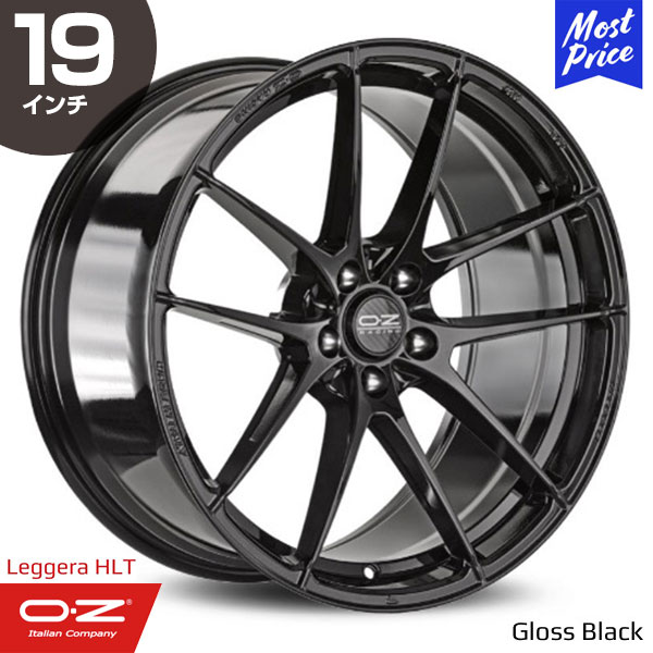 OZ Racing Leggera-HLT オーゼットレーシング レッジェーラ HLT 19インチ 8.0J 25 5-112 グロスブラック ホイール1本 | 5ダブルスポーク スポーツ ブラック インポートカー 外車 輸入車 カスタム ドレスアップ アルミホイール レジェ―ラ
