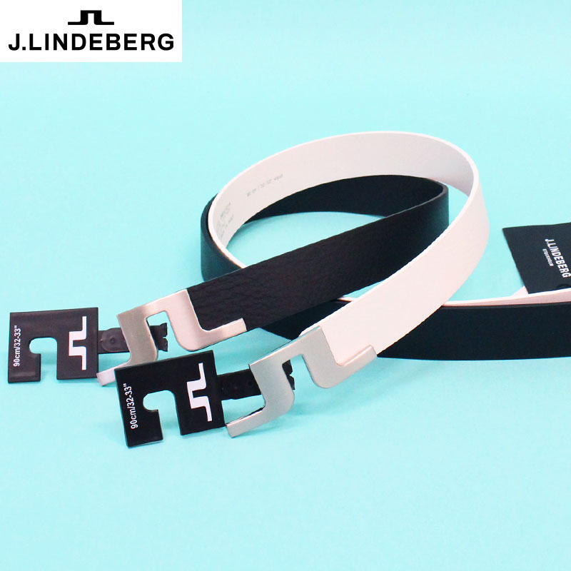 貨物輸送無料 Jリンドバーグ J.LINDEBERG 胴締め ゴルフ御召しもの メンズ ブリッジデザインバックル 牛皮なめし革
