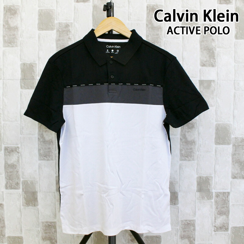 送料無料 Calvin Klein カルバンクライン CK アイコニック パイピング ブロック アクティブ ポロシャツ ss iconic piping blocked active polo メンズ ブランド MOSTSHOP ゆうパケ