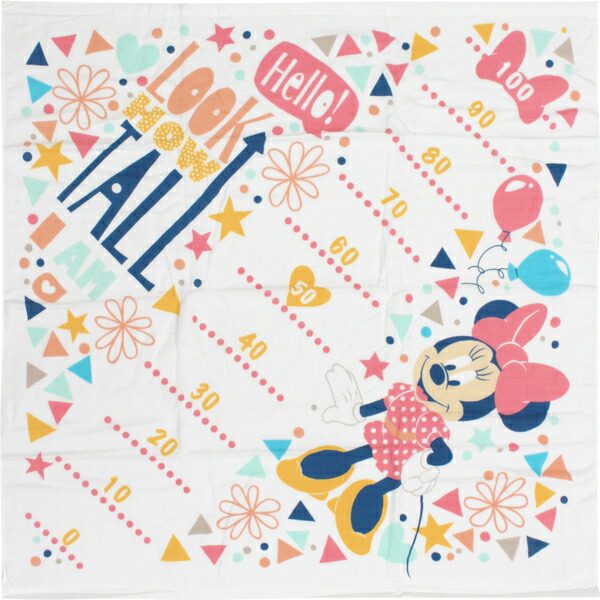 丸眞 ミニーマウス かわいい こども キッズ キャラクター キャラクターグッズ ギフト グッズ コットン タオル ディズニー ハローミニー バスタオル プチギフト プレゼント ベビー メモリ付き 保育園 出産祝い 可愛い 子ども 子供 湯上げタオル 綿100 赤ちゃん 身長計