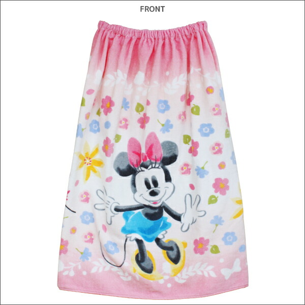 送料無料3枚セット 丸眞 ミニーマウス フラワースケッチ 巻きタオル 80cm丈 ラップタオル タオル スカートタオル ビーチタオル プールタオル 着替えタオル 巻タオル バスタオル プール 水泳 海水浴 スイミング 子供 女の子 綿100 ミニー ディズニー Disney キャラクター