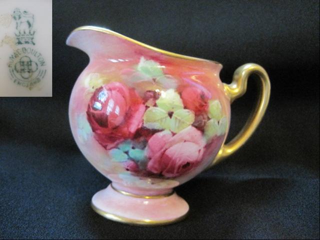 【アンティーク】Royal Doulton 薔薇柄クリーマー