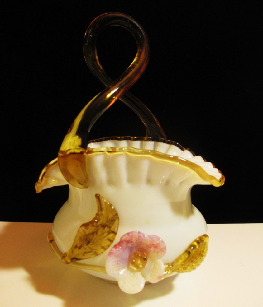 楽天市場】【アンティーク】フェントン ピーチクレストの大きめな花瓶