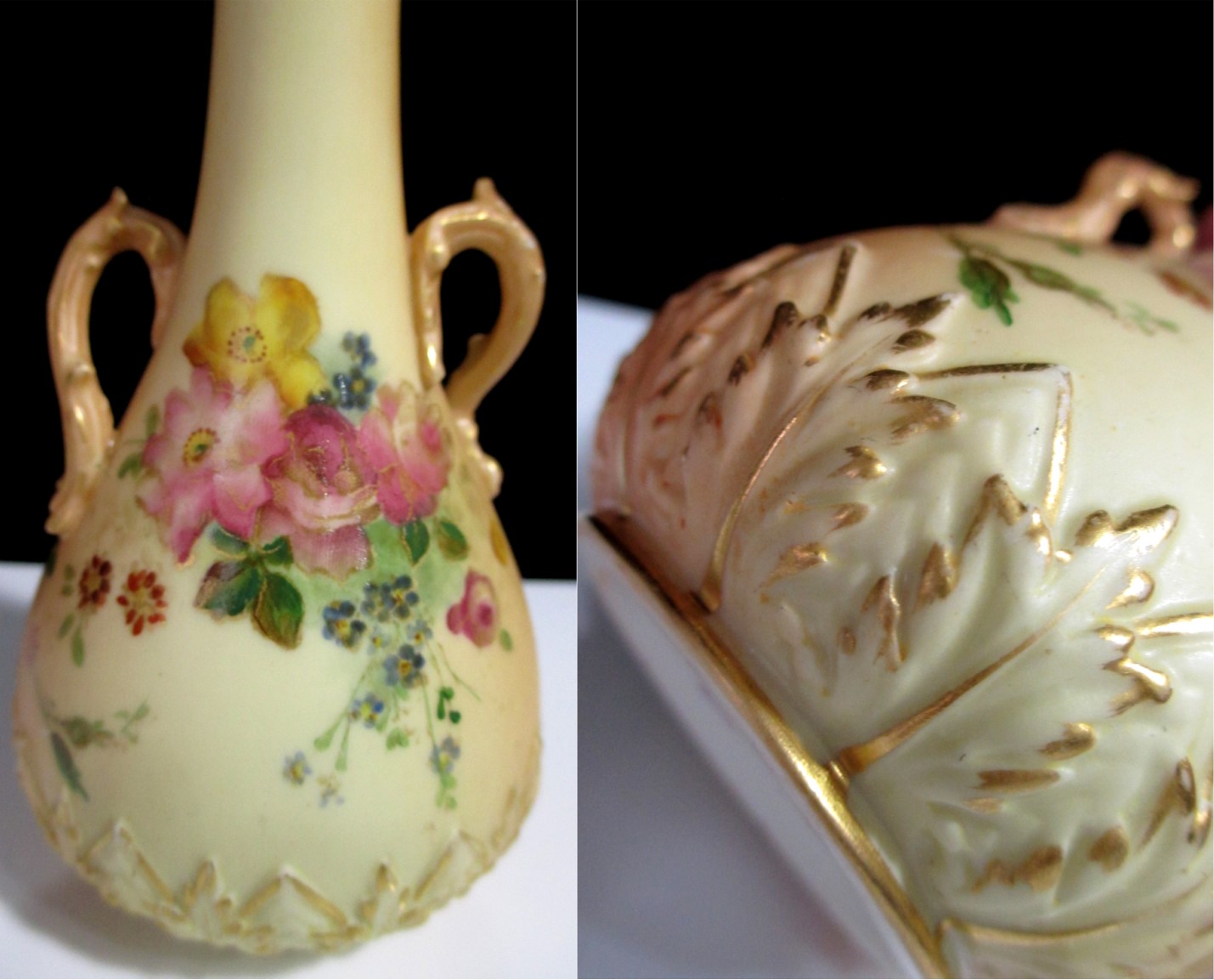 ロイヤルウースターブラッシュアイボリーの花瓶 インテリア小物・置物