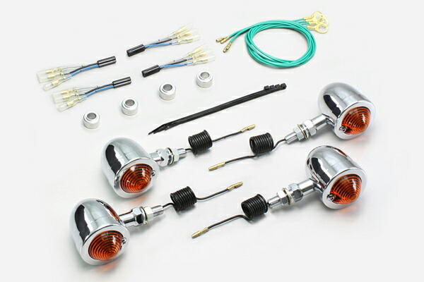 HURRICANE ブレッドウインカーkit φ50mm ノーマル位置取付用（オレンジレンズ）/BOLT Cスペック HA5350｜バイクパーツ MotoJam 店
