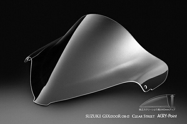 ACRYPOINT GSX1300R 隼 （08-13年） ストリートタイプスクリーン （クリア） 130241
