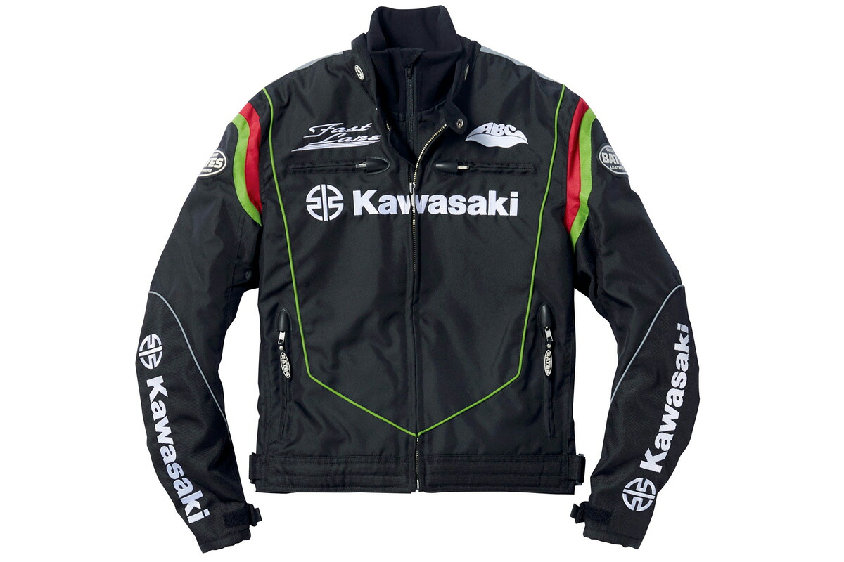 KAWASAKI カワサキ&times;BATES ナイロン3シーズンジャケット（グリーン/レッド）LLサイズ J8001-2928｜バイクパーツ MotoJam 店