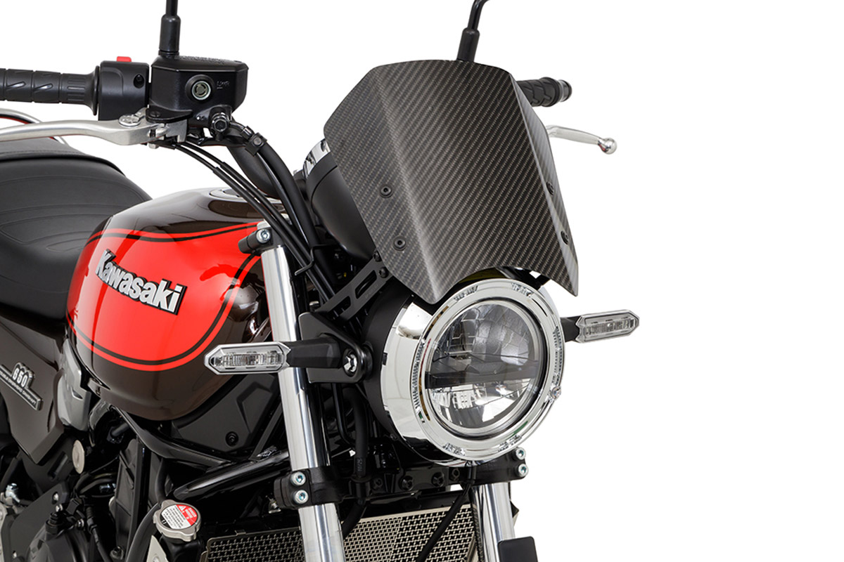 MORIWAKI Z650RS ［8BL-ER650M/-ER650R］ （22-24年） メーターバイザーキット（カーボン/綾織） METER VISOR KIT CARBON 06130-20258-A0