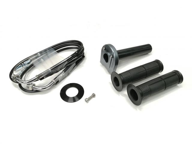 要納期確認 ACTIVE アクティブ 汎用スロットルキット TYPE-3 ガンメタ 巻取φ42 [ワイヤー:メッキ金具 800mm] 1063583