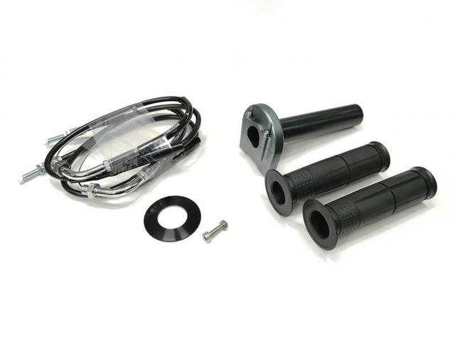 在庫有り ACTIVE アクティブ 汎用スロットルキット TYPE-3 ガンメタ 巻取φ44 [ワイヤー:メッキ金具 700mm] 1063613｜MOTO-OCC 店
