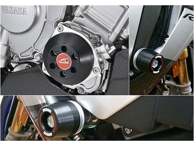 アグラス Rスライダー フレーム＋クランク／黒 YZF-R1／M 15- (342-276-004B)
