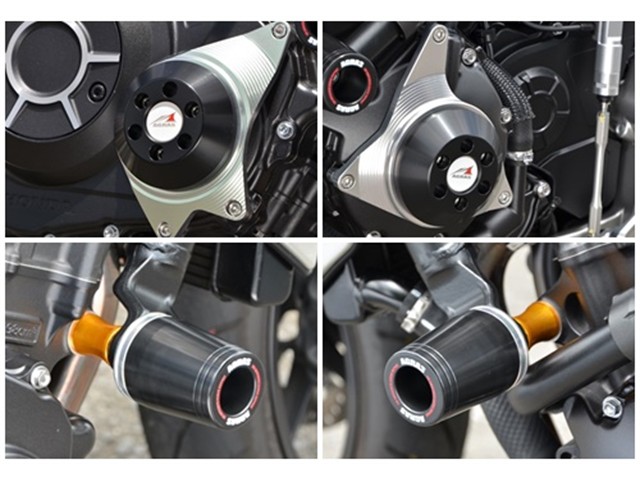 アグラス レーシングスライダー 4点SET フレーム φ50ロゴ有+クランクC+ジェネレーターC BLK (342-181-014BX)|MOTO-OCC 店