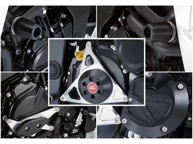 アグラス フレームφ50ロゴ／クランク／ジェネA／ クラッチWHT R／S 5点 GSX-S750 17- (342-306-030X)｜MOTO-OCC 店