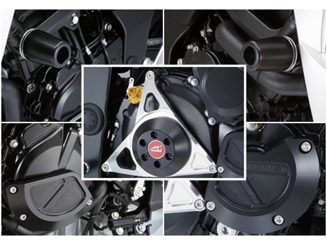 アグラス フレームφ50ロゴ／クランク／ジェネB／ クラッチWHT R／S 5点 GSX-S750 17- (342-306-031X)｜MOTO-OCC 店