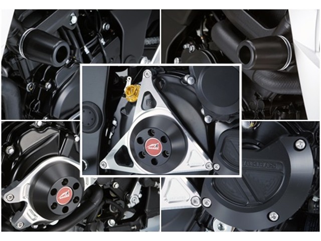 アグラス フレームφ50ロゴ／クランク／ジェネC／ クラッチBLK R／S 5点 GSX-S750 17- (342-306-032BX)