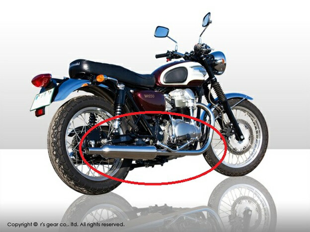 r's gear アールズギア Kawasaki W650(BC-EJ650A) ワイバン クラシックマフラー クラシカルタイプ ストレート WK16-02CT