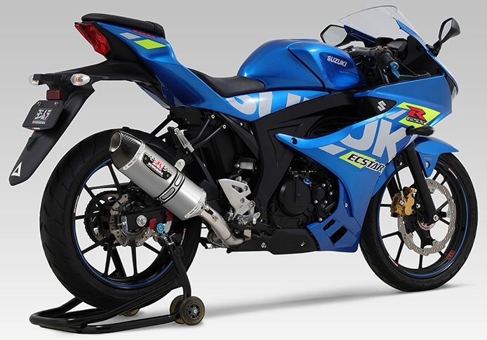 SUZUKI GSX-R125 GSX-S125 YOSHIMURA ヨシムラ 【ステンレスカバー】機械曲R-77S サイクロン カーボンエンド EXPORT SPEC 政府認証 マフラー 110A-525-5150