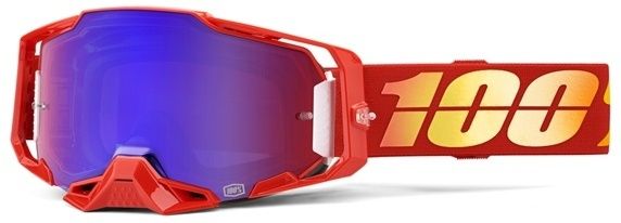 100% 100パーセント オフロード ゴーグル ARMEGA ニュークタウン レンズ レッドブルーミラー 50005-00020｜MOTO-OCC 店