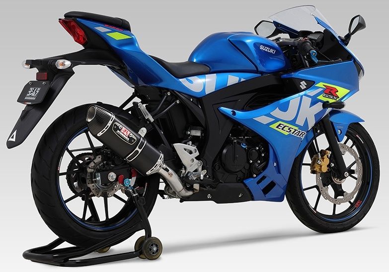SUZUKI GSX-R125 GSX-S125 YOSHIMURA ヨシムラ 【メタルマジックカバー】機械曲R-77S サイクロン カーボンエンド EXPORT SPEC 政府認証 マフラー 110A-525-5120