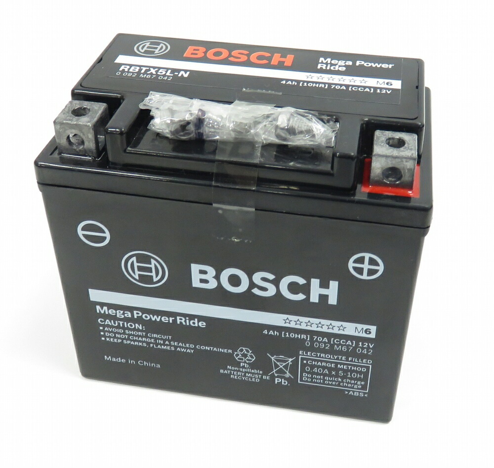 BOSCH ボッシュ二 輪バッテリー液入りRBTX5L-N