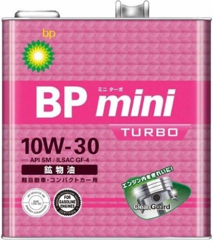 【楽天市場】【ケース単位販売のみ】 3L 6本入り BP ビーピー MINI ﾐﾆ 10W-30（ﾐﾆﾀｰﾎﾞ） SM 3375756 ...