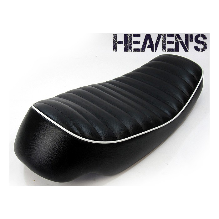 HEAVENS ヘブンズ YAMAHA ヤマハ SR400/500 キャニオンシート ブラック パイピングホワイト/タックロール NewSR-BK-PWH-C|MOTO-OCC 店