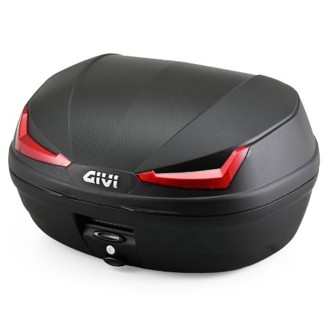 在庫有り GIVI ジビ バイク リアボックス モノロック 45L E455N 未塗装ブラック レッドレンズ 63425