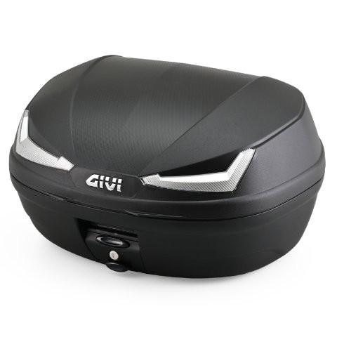 在庫有り GIVI(ジビ) バイク リアボックス モノロック 45L E455NT TECH 未塗装ブラック クリアーレンズ 63426