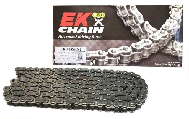 江沼チェーン EK チェーン/サイズ : 428SR-X2(CR;NP)/リンク数 : 126/付属ジョイント : SKJ/ジョイントタイプ : 圧入クリップ/カラー : シルバー/428SR-126