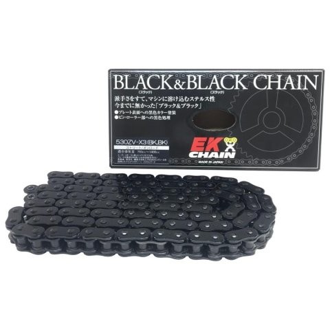 /江沼チェーン EK チェーン/サイズ : 530ZV-X3(BK;BK)/リンク数 : 144/ジョイント : MLJ/ジョイントタイプ : カシメ/カラー : ブラック/ブラック