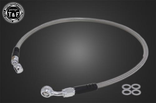 在庫有り Garage T&F ティーアンドエフ Kawasaki カワサキ W650 ステンメッシュブレーキホース クリアーコート仕様 1400mm W650BH07