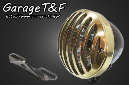 在庫有り Garage T&F ティーアンドエフ ドラッグスター400 4.5インチバードゲージヘッドライト(ブラック/真鍮)&ライトステー(タイプB)KIT DS400HL58