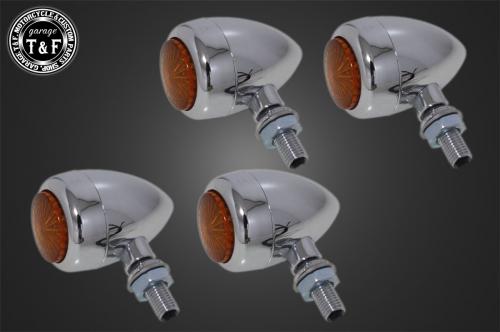 在庫有り Garage T&F ティーアンドエフ エッグウィンカー(LED)ポリッシュ オレンジレンズ仕様 KIT ステーF SL149PLOF｜MOTO-OCC 店