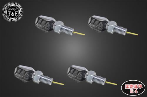 在庫有り Garage T&F ティーアンドエフ 超小型ダイヤカットウィンカー(LED)メッキ ダークレンズ仕様KIT ステーD SL150CRDD｜MOTO-OCC 店