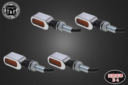 在庫有り Garage T&F ティーアンドエフ 超小型スクエアウィンカー(LED)メッキ オレンジレンズ仕様KIT ステーC SL152CROC|MOTO-OCC 店