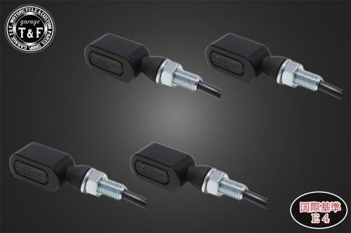 在庫有り Garage T&F ティーアンドエフ 超小型スクエアウィンカー(LED)ブラック ダークレンズ仕様KIT ステーE SL152BKDE｜MOTO-OCC 店