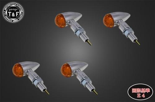 在庫有り Garage T&F ティーアンドエフ 超小型砲弾ウィンカー(LED)ポリッシュ オレンジレンズ仕様KIT ステーC SL151PLOC|MOTO-OCC 店
