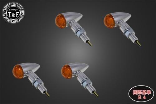 在庫有り Garage T&F ティーアンドエフ 超小型砲弾ウィンカー(LED)ポリッシュ オレンジレンズ仕様KIT ステーF SL151PLOF|MOTO-OCC 店